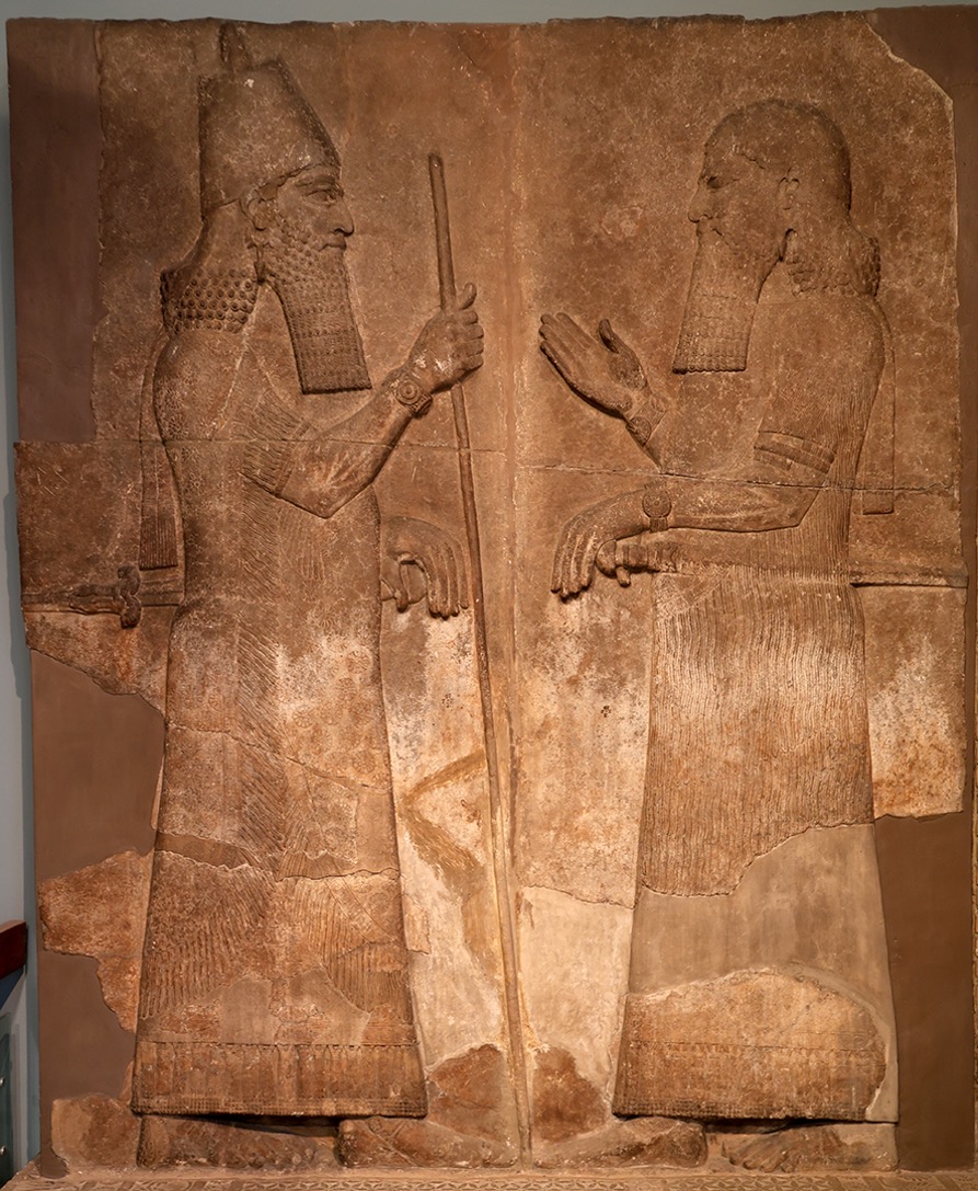 King Sargon II with crown prince Sennacherib